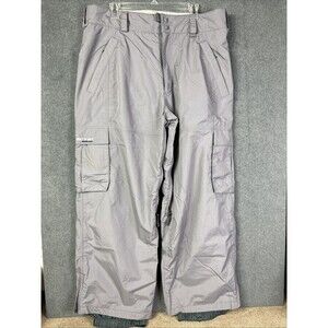 Burton Tactic Snow Pants Large Cargo Pocket Adjustable Waist Men's Gray